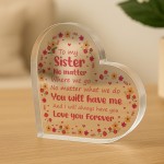 Sister Gift For Birthday Christmas To My Sister Plaque Thank You