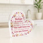 Sister Gift For Birthday Christmas To My Sister Plaque Thank You