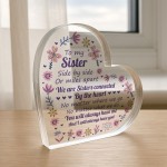 Sister Plaque For Birthday Christmas Long Distance Gift Love You