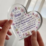 Sister Plaque For Birthday Christmas Long Distance Gift Love You