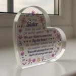 Sister Plaque For Birthday Christmas Long Distance Gift Love You