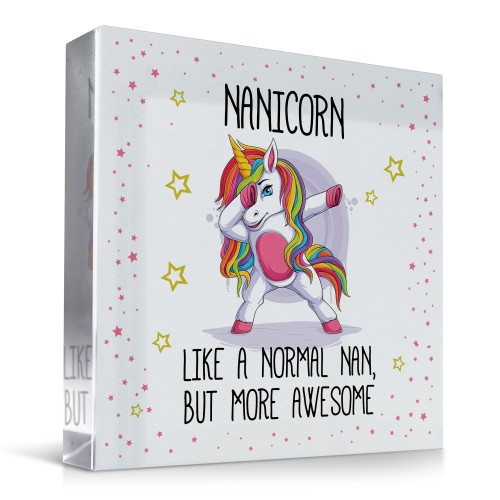 Funny Gift For Nan Acrylic Plaque Nanicorn AWESOME NAN GIFT