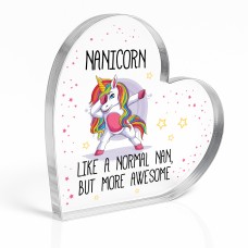 Beautiful Gift For Nan Heart Acrylic Plaque Nanicorn AWESOME NAN