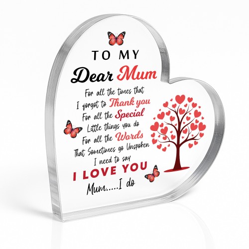 Mum Gifts For Birthday Christmas DEAR MUM I LOVE YOU Gift