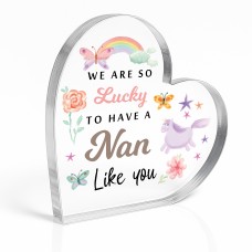 Nan Gifts Beautiful Heart Acrylic Plaque Gifts For Nans Birthday