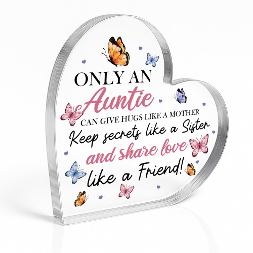 Special Auntie Gifts For Birthday Christmas Acrylic Heart