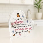 Special Auntie Gifts For Birthday Christmas Acrylic Heart