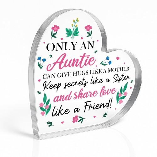 Novelty Auntie Gifts For Birthday Christmas Acrylic Heart Novelty Auntie Gifts For Birthday Christmas Acrylic Heart