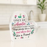 Novelty Auntie Gifts For Birthday Christmas Acrylic Heart Novelty Auntie Gifts For Birthday Christmas Acrylic Heart