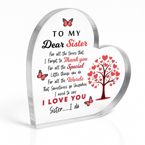 Sister Gifts For Birthday Christmas DEAR SISTER I LOVE YOU Gift