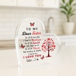 Sister Gifts For Birthday Christmas DEAR SISTER I LOVE YOU Gift