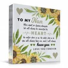 Gifts For Nan For Birthday Christmas Connected By Heart Plaque