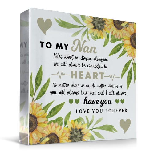 Gifts For Nan For Birthday Christmas Connected By Heart Plaque