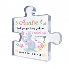 Gifts for Auntie Puzzle Piece Plaque Adorable Auntie Presents
