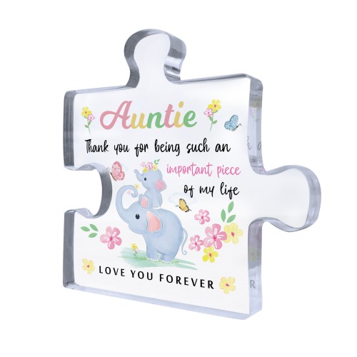 Gifts for Auntie Puzzle Piece Plaque Adorable Auntie Presents