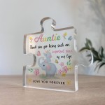 Gifts for Auntie Puzzle Piece Plaque Adorable Auntie Presents