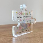 Gifts for Auntie Puzzle Piece Plaque Adorable Auntie Presents