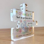 Gifts for Auntie Puzzle Piece Plaque Adorable Auntie Presents