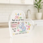 Gifts for Nan Acrylic Plaque Adorable Nan Presents for Birthday