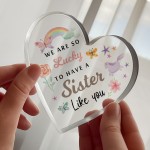 Gifts for Sister For Birthday Christmas So Lucky To Have You