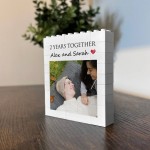 Personalised 2nd Anniversary Photo Block Gift for Boyfriend