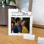 Personalised 20th Anniversary Photo Block Gift for Husband Wife