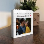 Personalised 20th Anniversary Photo Block Gift for Husband Wife