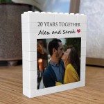 Personalised 20th Anniversary Photo Block Gift for Husband Wife