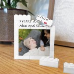Personalised 3rd Anniversary Photo Block Gift for Boyfriend