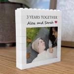 Personalised 3rd Anniversary Photo Block Gift for Boyfriend