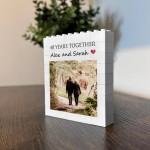 Personalised 40th Anniversary Photo Block Gift for Boyfriend