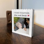Personalised 5th Anniversary Photo Block Gift for Boyfriend