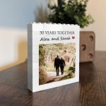 Personalised 50th Anniversary Photo Block Gift for Boyfriend