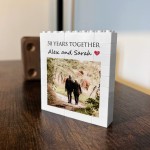 Personalised 50th Anniversary Photo Block Gift for Boyfriend