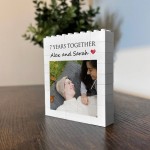 Personalised 7th Anniversary Photo Block Gift for Boyfriend