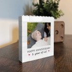 1st Anniversary Gift Personalised Photo Block Gift for Boyfriend