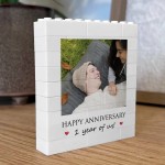1st Anniversary Gift Personalised Photo Block Gift for Boyfriend