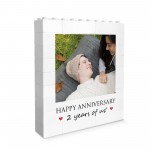 2nd Anniversary Gift Personalised Photo Block Gift for Boyfriend