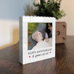 2nd Anniversary Gift Personalised Photo Block Gift for Boyfriend