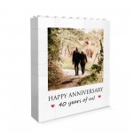 40th Anniversary Gift Personalised Photo Block Gift for Husband