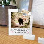 40th Anniversary Gift Personalised Photo Block Gift for Husband