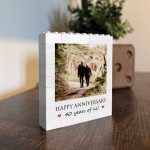 40th Anniversary Gift Personalised Photo Block Gift for Husband