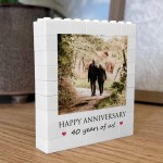 40th Anniversary Gift Personalised Photo Block Gift for Husband