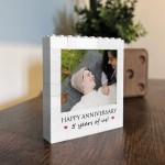 5th Anniversary Gift Personalised Photo Block Gift for Boyfriend
