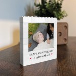 7th Anniversary Gift Personalised Photo Block Gift for Boyfriend