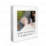 8th Anniversary Gift Personalised Photo Block Gift for Boyfriend