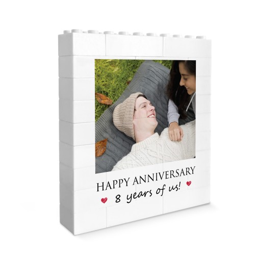 8th Anniversary Gift Personalised Photo Block Gift for Boyfriend