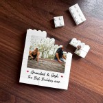 Personalised Best Builders Grandad And Grandson Photo Block