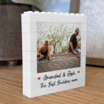 Personalised Best Builders Grandad And Grandson Photo Block
