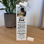 Dad Gift Thank You Gift For Him Dad Plaque Personalised Block